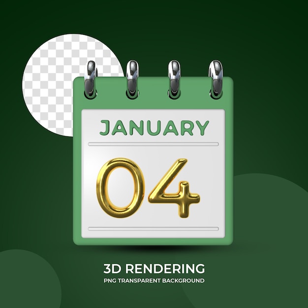 Celebrazione il 4 gennaio poster modello 3d rendering