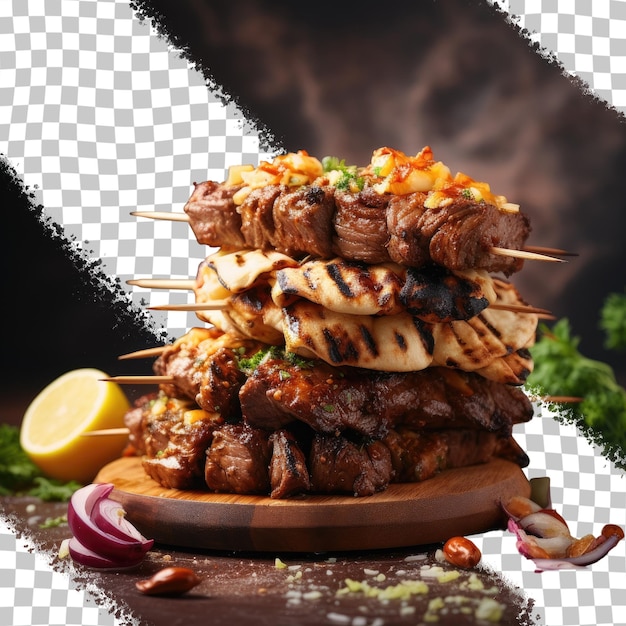 PSD le célèbre kebab du moyen-orient à fond transparent