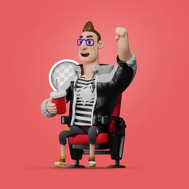 Célébrer au cinéma. illustration 3D