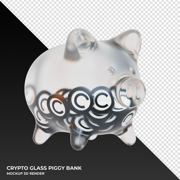 Celer Network CELR hucha de vidrio con cripto monedas ilustración 3d