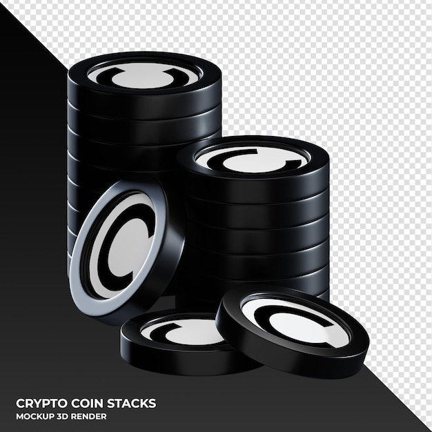 PSD celer network celr pilas de monedas cryptocurrency 3d render ilustración