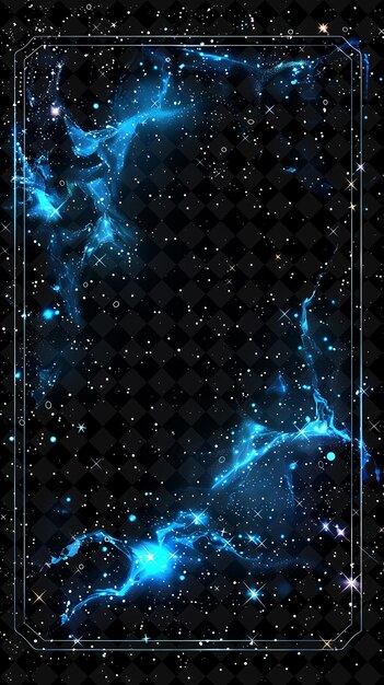 PSD celestial starry night arcane frame com cosmic constellatio neon color frame colecção de arte y2k