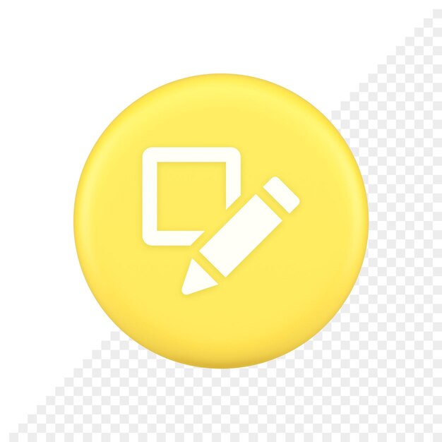 Cellule de vote avec contrôle de bulletin de bouton de crayon en choisissant l'icône de l'application 3d du formulaire