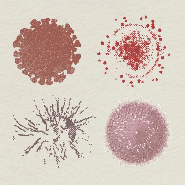 PSD cellules de coronavirus sous l'illustration du microscope