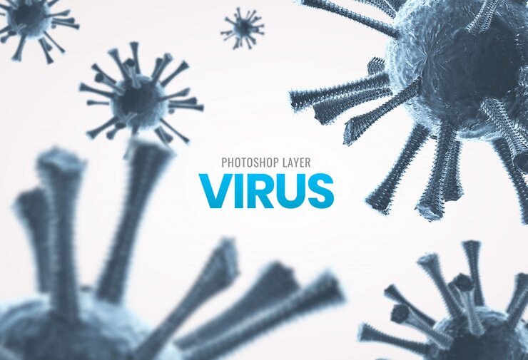 PSD cellules de virus microscopiques médicaux bouchent de fond