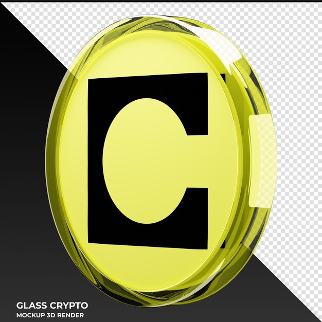 Celo Glass Crypto Coin Ilustración 3D