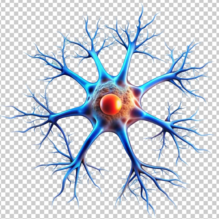 PSD célula neuronal en un fondo transparente