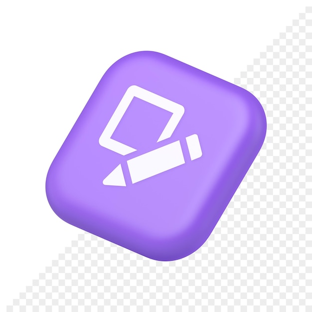 Célula de votación con botón de lápiz verificación de boletín eligiendo formulario símbolo aplicación sitio web icono representación 3d