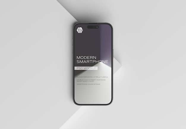 Celular em display quadrado branco Mockup