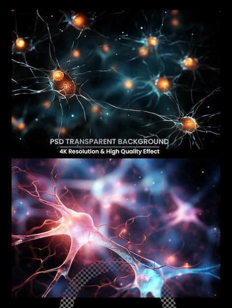 PSD células nervosas ativas renderização 3d