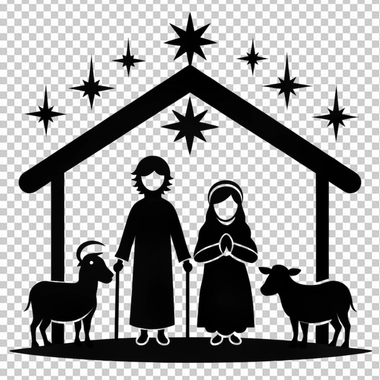 PSD cena da natividade ilustração cristã