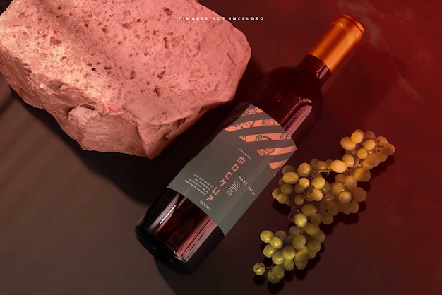 Cena de maquete de branding de vinho