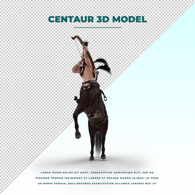 PSD centaur griechische mythologie kreatur halb mensch halb pferd isoliertes modell