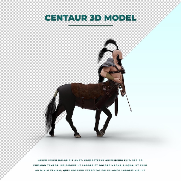 PSD centaure mythologie grecque créature mi-homme mi-cheval modèle isolé