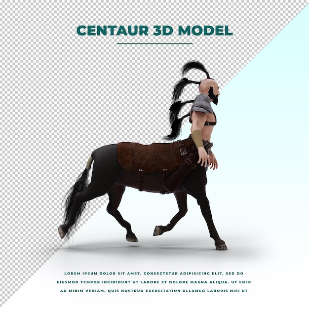 PSD centaure mythologie grecque créature mi-homme mi-cheval modèle isolé