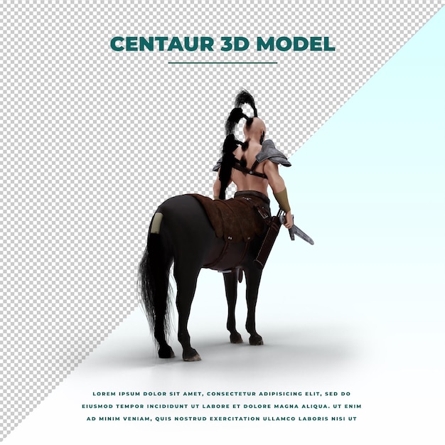 PSD centauro mitologia grega criatura meio homem meio cavalo modelo isolado
