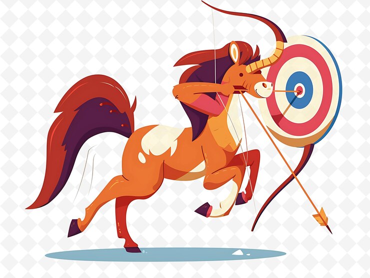 PSD centauro personajes tiro con arco práctica diseño es preciso y fo plano ilustración festival tema arte