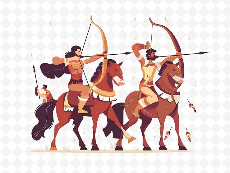 PSD centauro personajes tiro con arco práctica diseño es preciso y fo plano ilustración festival tema arte