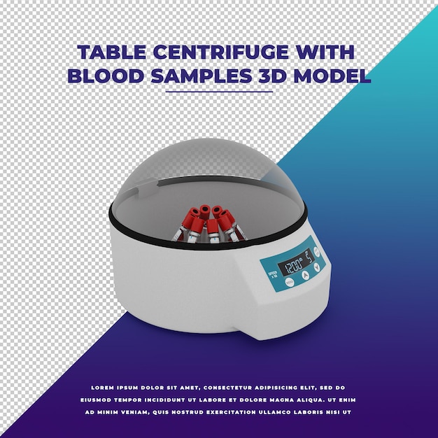 Centrífuga de mesa con muestras de sangre