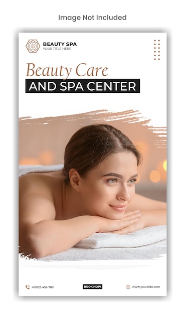 Centro de belleza y spa redes sociales instagram diseño de plantillas de historias