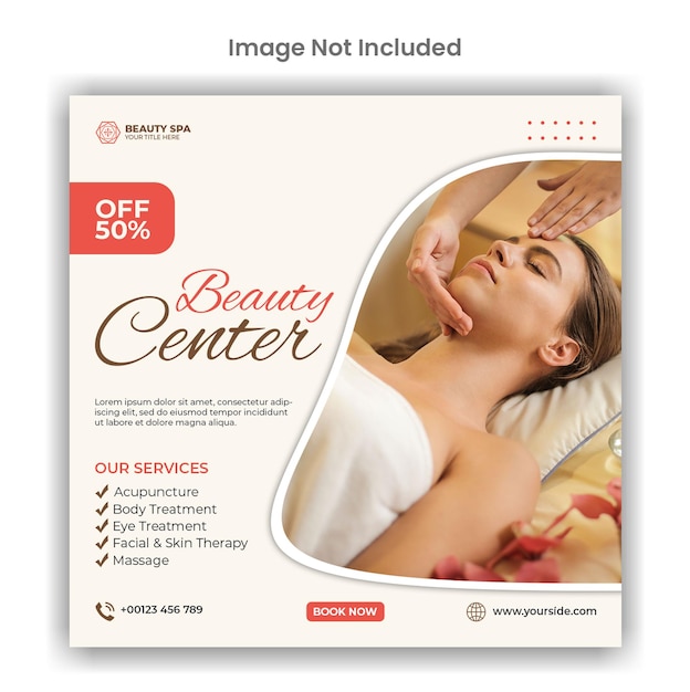 Centro de beleza e spa redes sociais ou design de modelo de postagem no Instagram