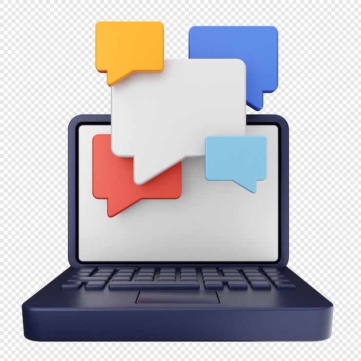 PSD centro de suporte de helpdesk 3d serviço de chat portátil