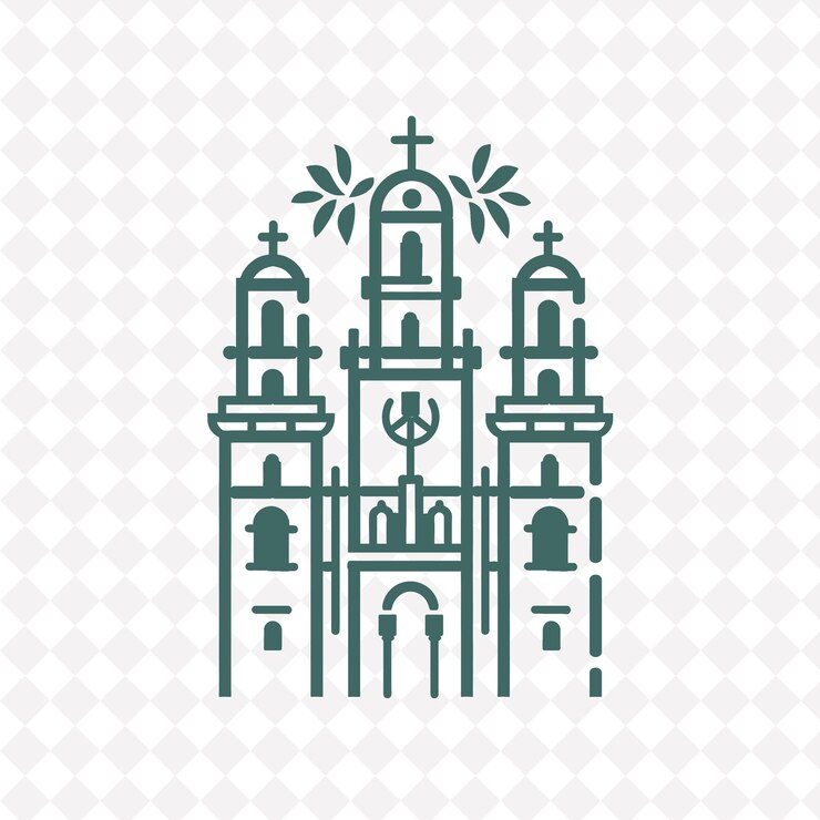 PSD el centro histórico de morelia con diseño abstracto estilizado diseño vectorial de símbolos creativos de méxico