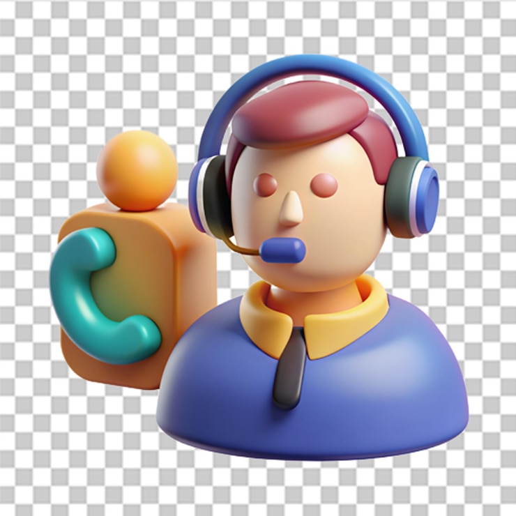 PSD centro de llamadas 3d icono de servicio de soporte consulta al cliente línea directa centro de llamadas ayuda vectorial moderno y de moda en estilo 3d
