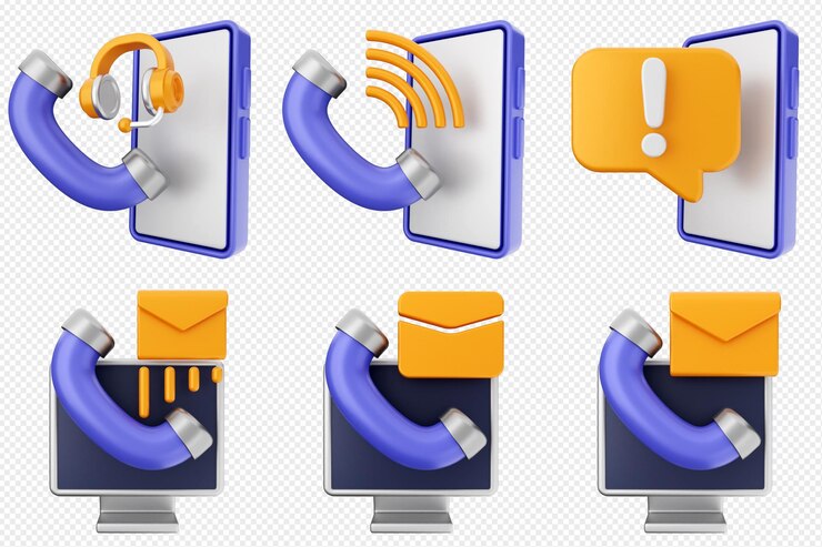 PSD centro de soporte de helpdesk 3d conjunto de iconos de servicio al cliente