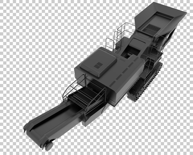 Cepilladora en frío sobre fondo transparente Ilustración de renderizado 3d
