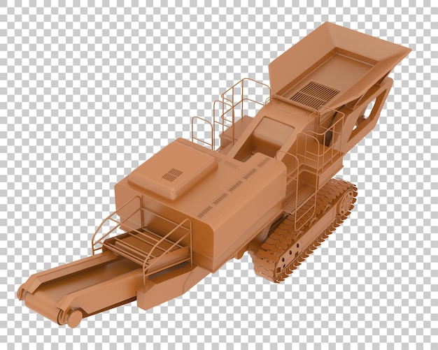 Cepilladora en frío sobre fondo transparente Ilustración de renderizado 3d