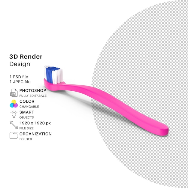 PSD el cepillo de dientes el cepillo de limpieza dental el archivo psd de modelado 3d realista