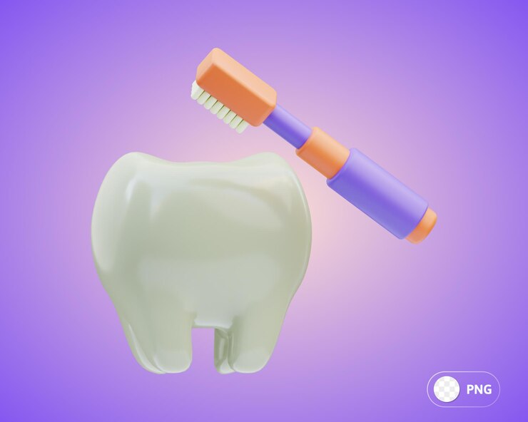 PSD cepillo de dientes dental ilustración 3d