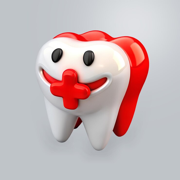 PSD un cepillo de dientes con un lazo rojo en él