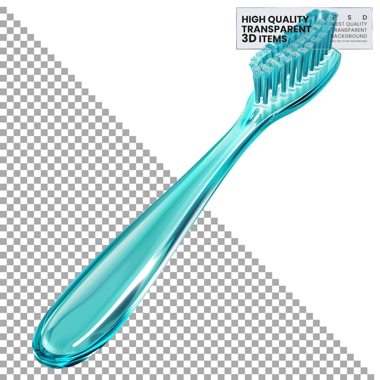 PSD el cepillo de dientes el mango de las cerdas png en aislado en fondo transparente
