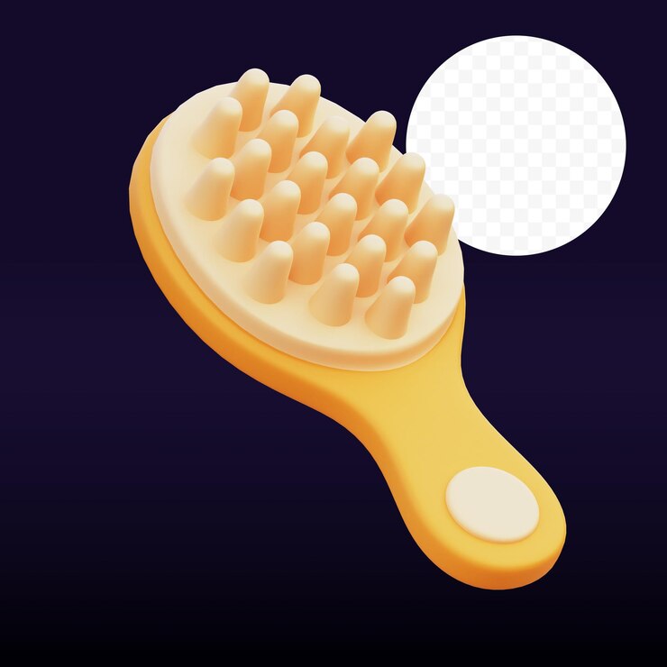 PSD cepillo de pelo imagen renderizada en 3d