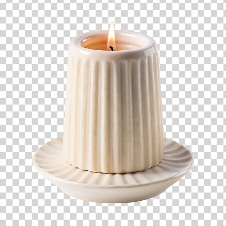PSD ceramic candle isolated on transparent background