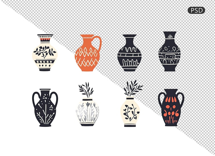 PSD ceramica greca decorativa in anfora