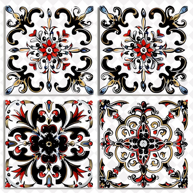 PSD cerámicas pintadas a mano con motivos alemanes diseño de líneas fronterizas collajes de arte de png