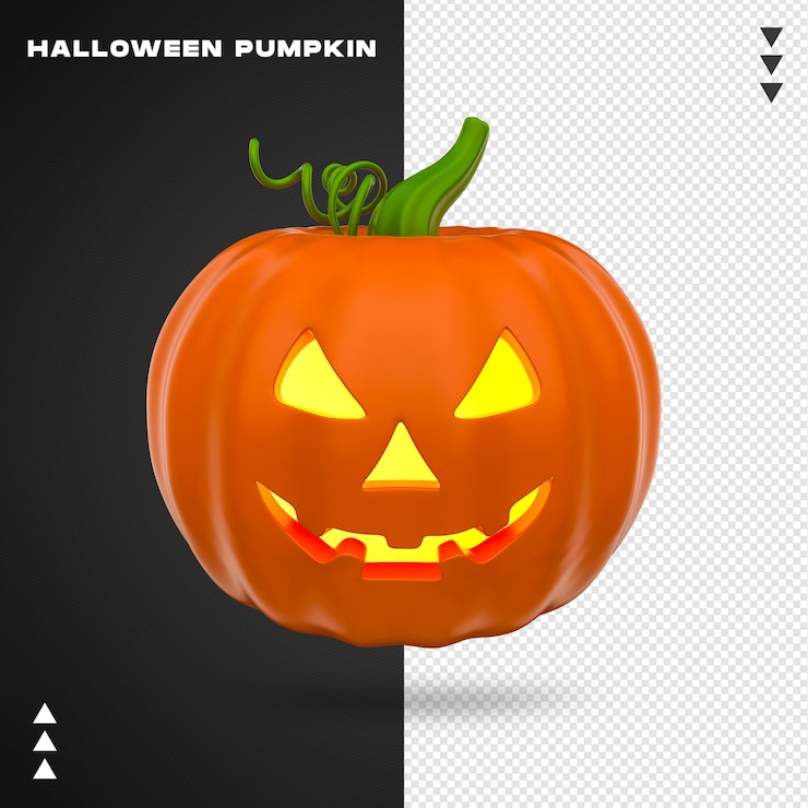 PSD cerca de calabaza de halloween en representación 3d