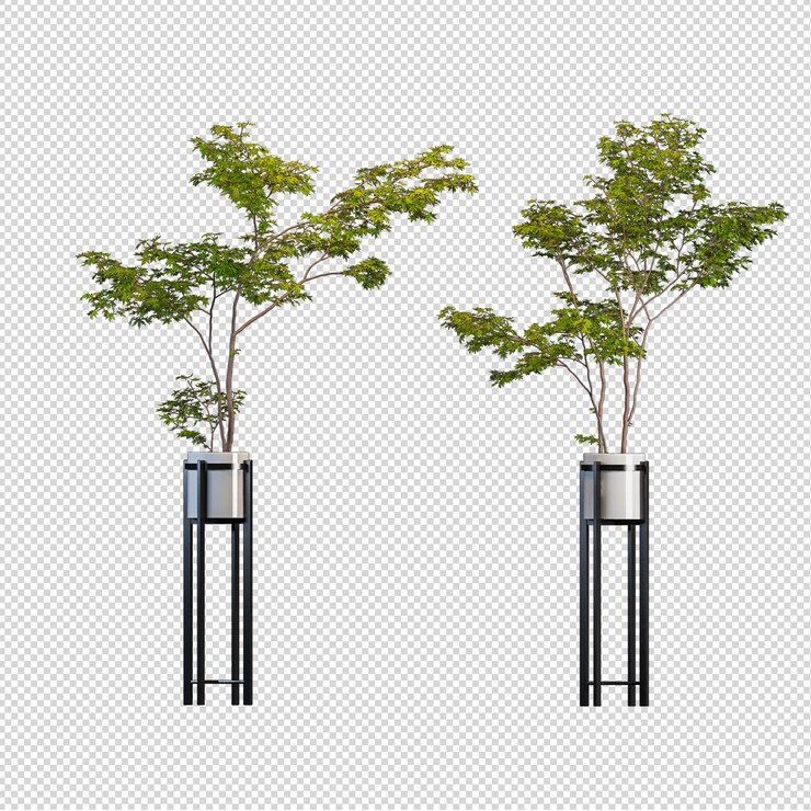 Cerca de la flor en el interior de la maceta render 3d