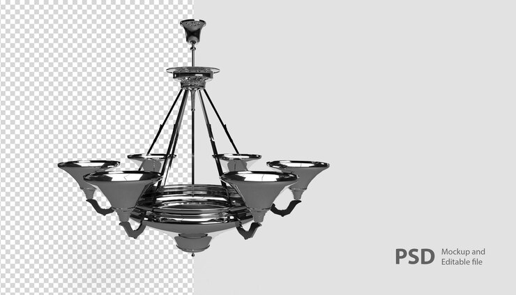 PSD cerca de la lámpara en 3d rendering aislado