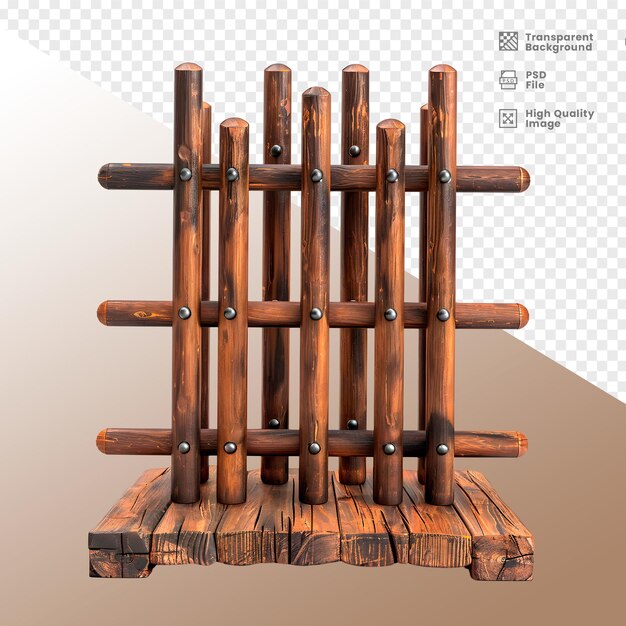 PSD le cerca de madeira elemento 3d composicao composition de la clôture en bois element 3d est composé d'éléments de bois composés de bois et de bois composé de bois.