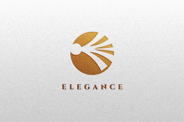 Cerca de la maqueta de logotipo de efecto dorado de lujo