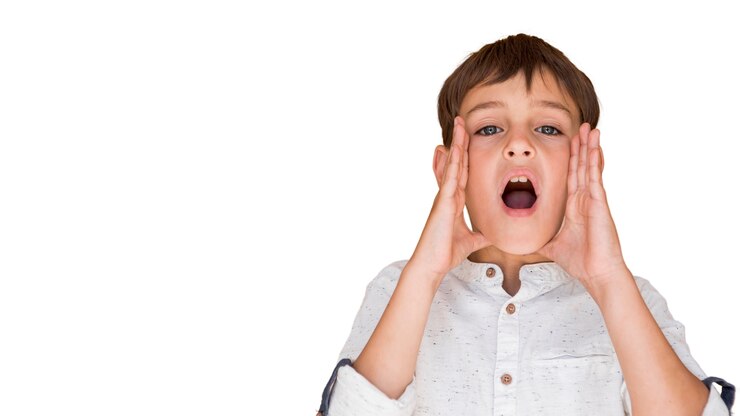 PSD cerca en el retrato de la expresión del niño