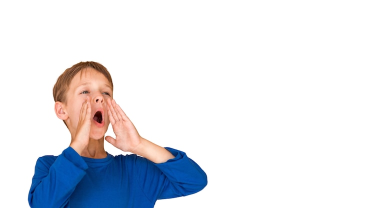 PSD cerca en el retrato de la expresión del niño