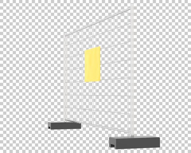Cerca del sitio de construcción en la ilustración de renderizado 3d de fondo transparente