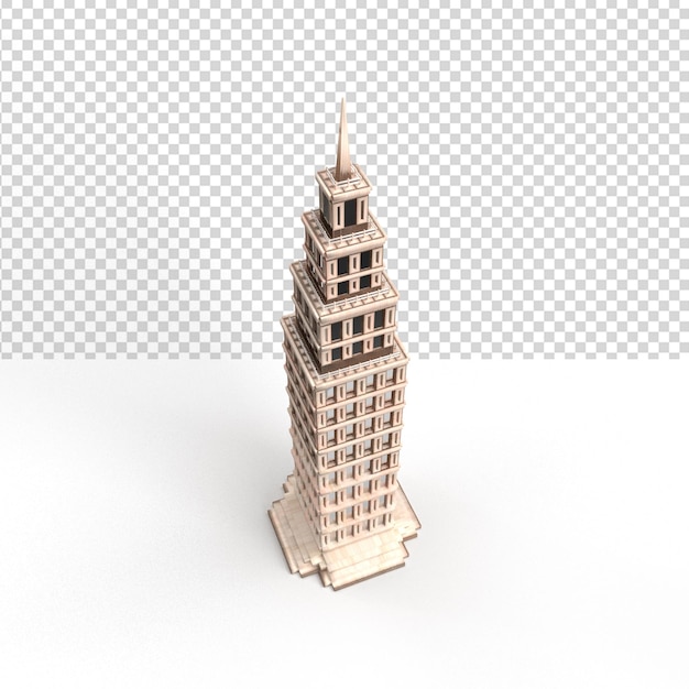 Cerca de una torre de oficinas en 3d rendering aislado