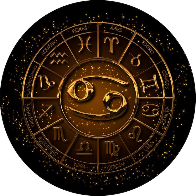 CERCHIO DEI SEGNI ZODIACALI D'ORO_CANCRO