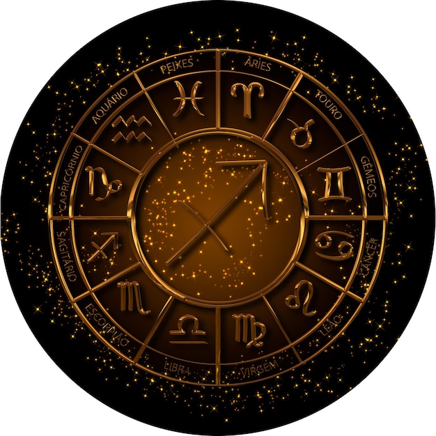 CERCHIO DEI SEGNI ZODIACALI D'ORO